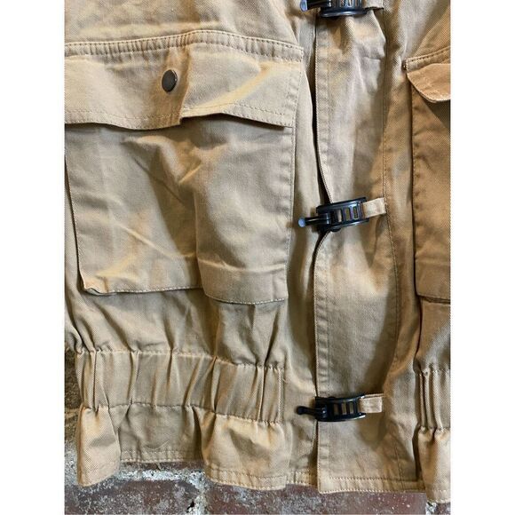 Vintage Sport Essence Cargo Utility Vest Tan double breast pocket, cinched waist - Picture 3 of 8